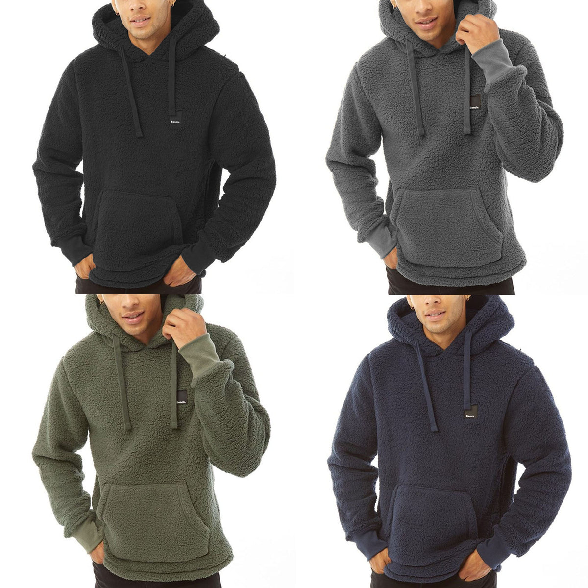 Bench Mens Jerry Pullover Teddy Bear Fleece Hoodie Avenue 85
