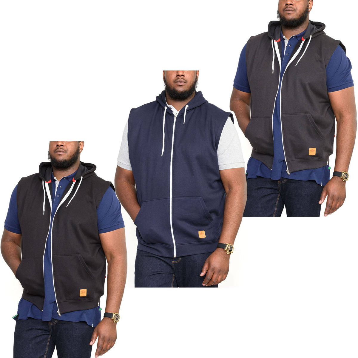 D555 Mens Blake Big & Tall Kingsize Sleeveless Hoodie – Avenue 85