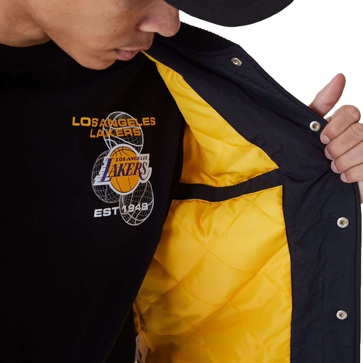 New Era NBA Team Logo Bomber Jacket Los Angeles Lakers