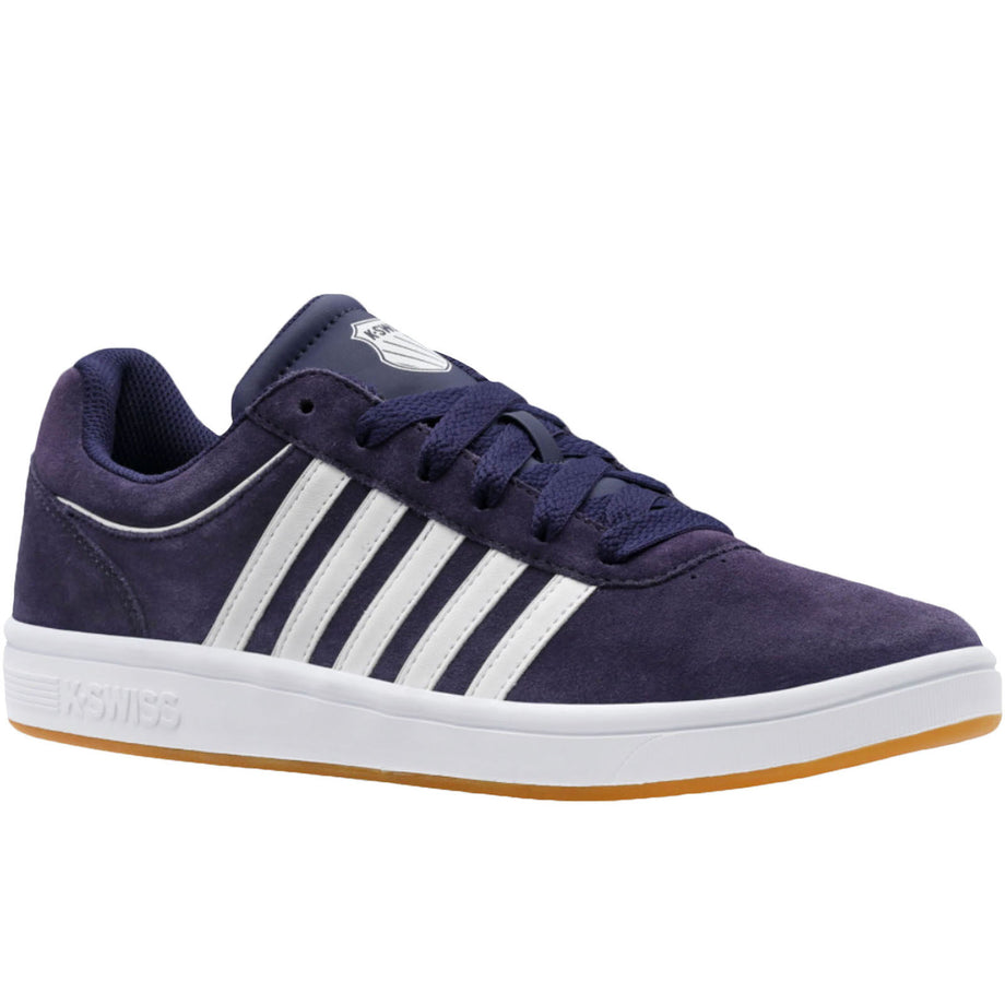 Suede Shoes Blue Suede K Swiss K-Swiss Mens Court Cheswick Suede Stripe  Trainers – Avenue 85