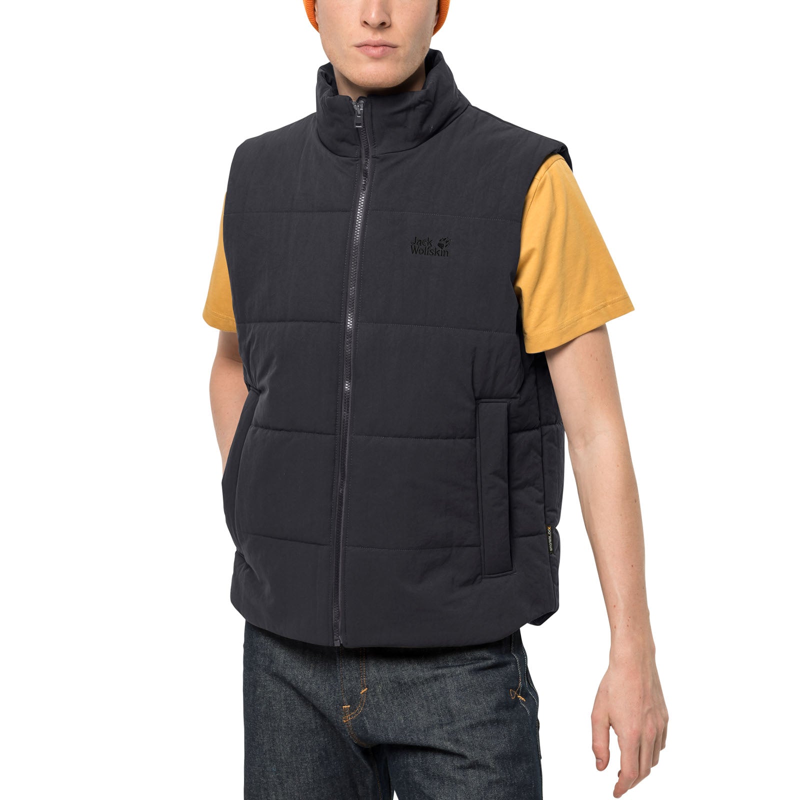 Jack Wolfskin Mens White Frost Windproof Water Repellent Gilet