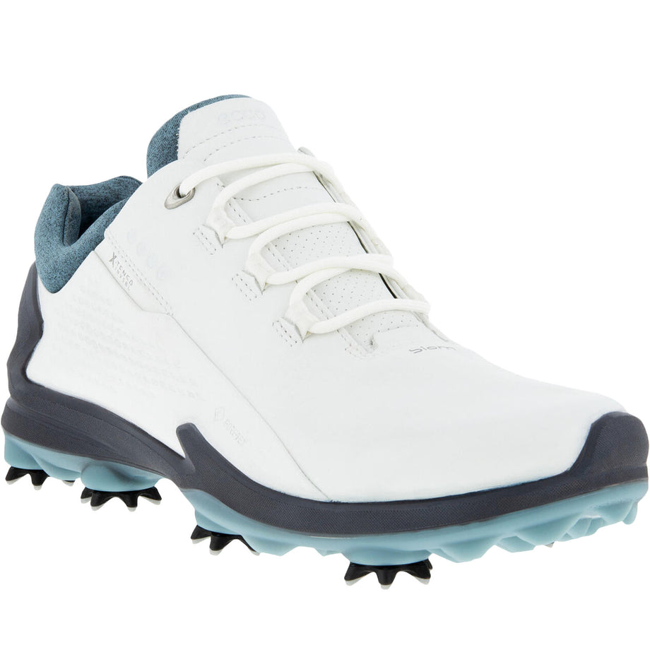 ECCO Mens Biom G GTX Gore-Tex Leather Golf Shoes White/Trooper
