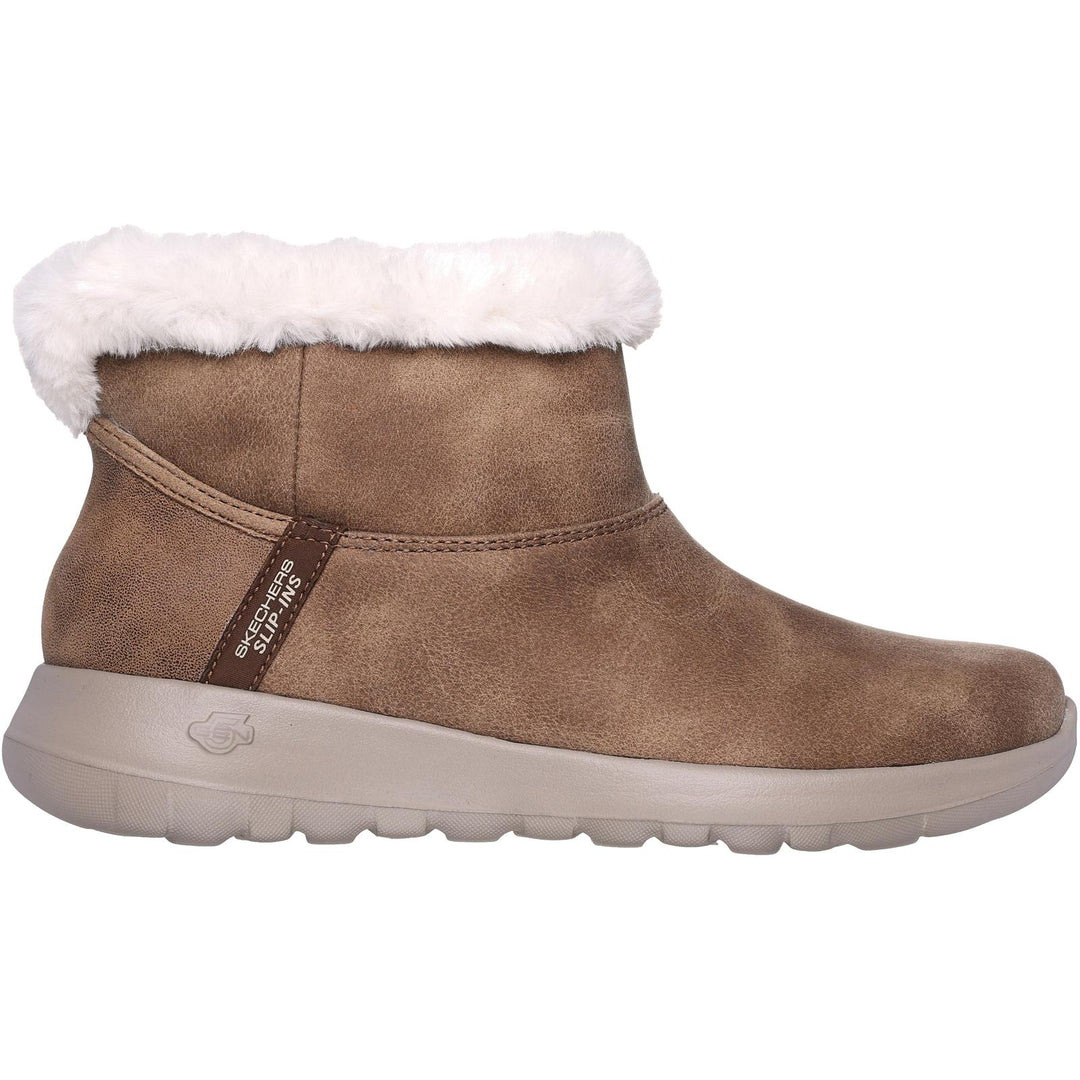 Fur Lining Skechers Slip On Faux Fur Boots Skechers Womens Slip