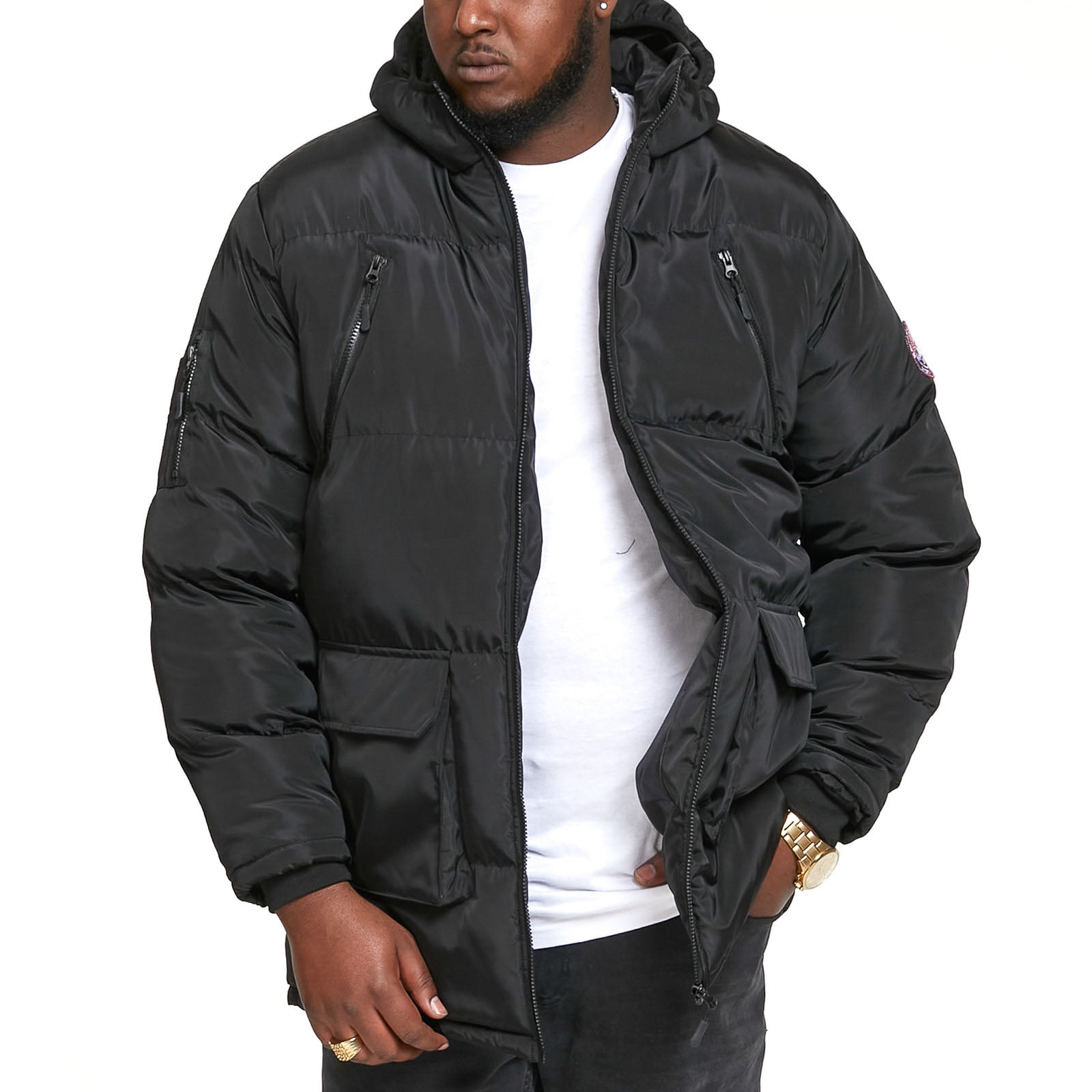 D555 Mens Claydon Big Tall Hooded Parka Jacket Black – Avenue 85