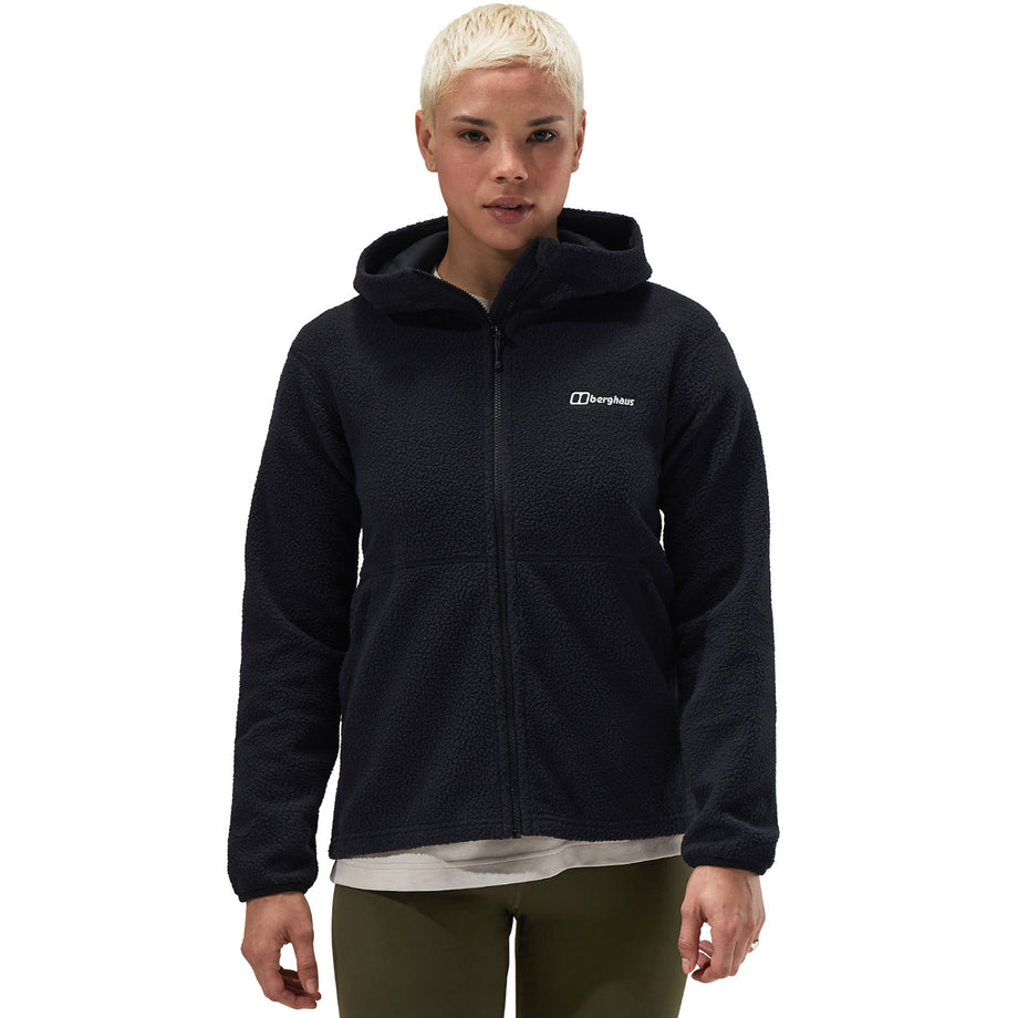 Berghaus Womens Anagram Full Zip Hooded Fleece Jacket Black Avenue 85