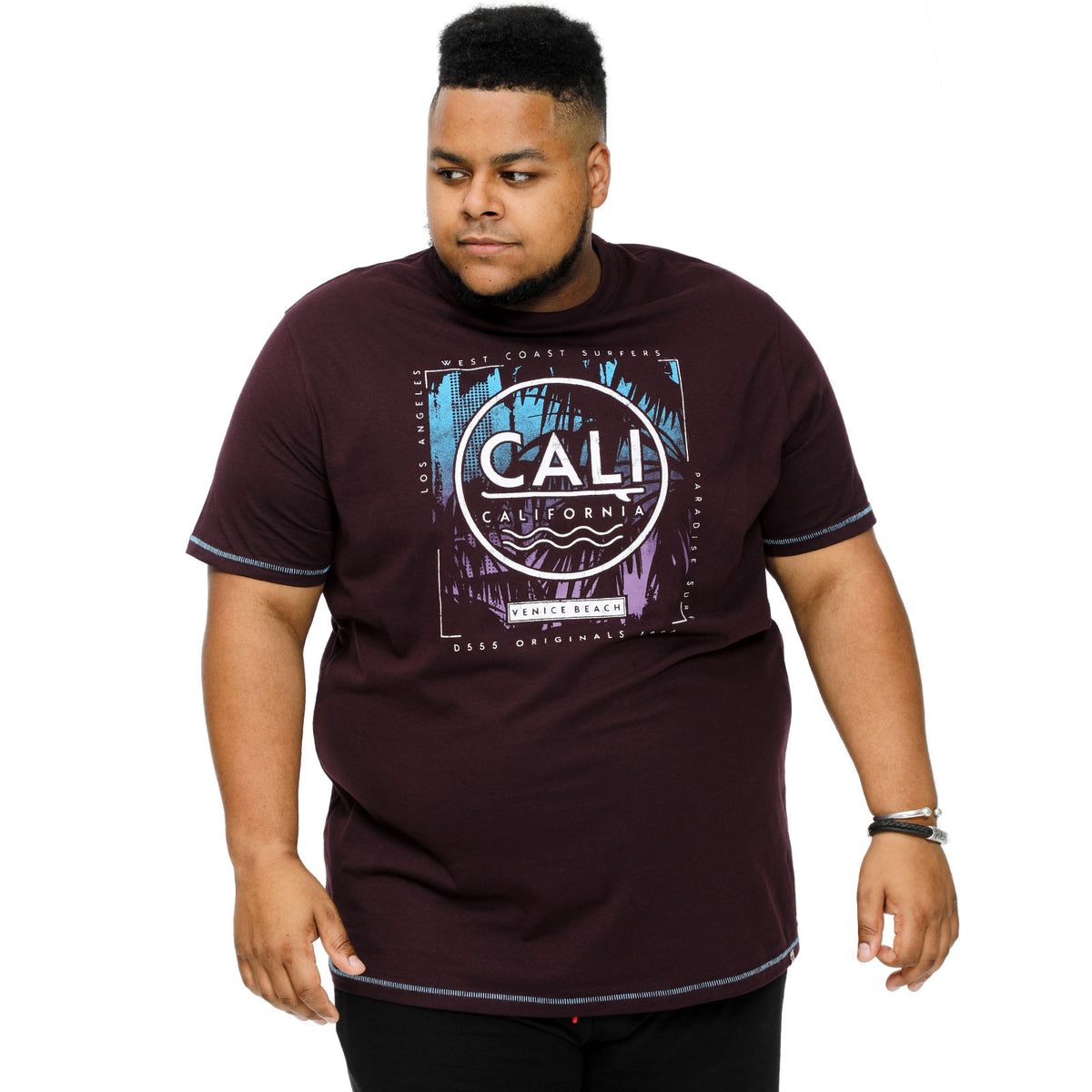 D555 Men's Nova Big & Tall Cali Surf Print T-Shirt | 100% Cotton Short Sleeve Tee (Sizes 2XL-8XL)