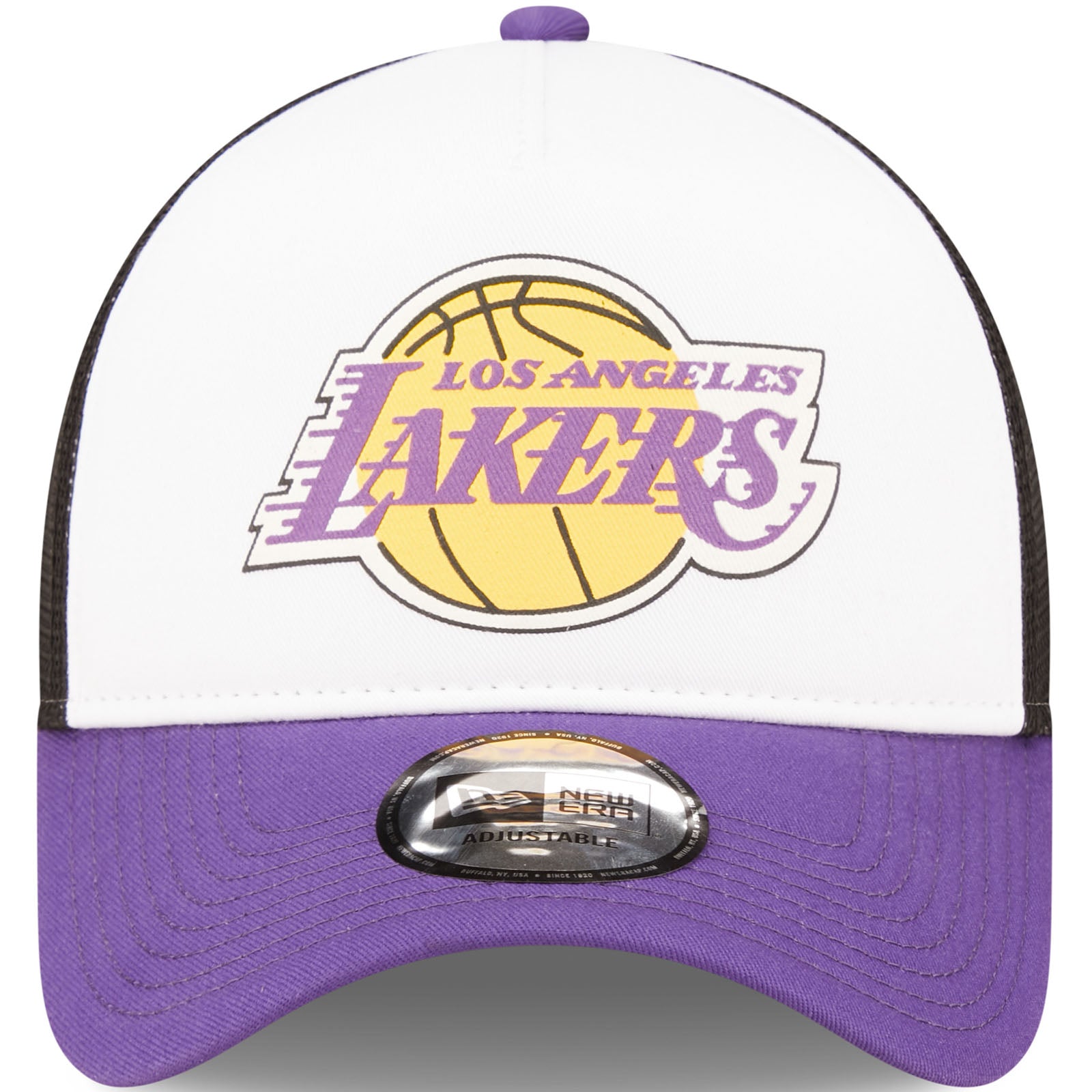 LA Lakers Team Color Block White A-Frame Trucker Cap