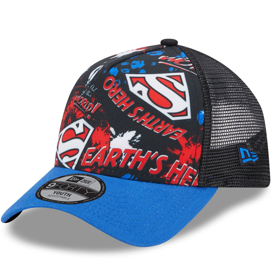 New Era Kids 9FORTY DC Print Superman Snapback Trucker Cap Saphire Avenue 85