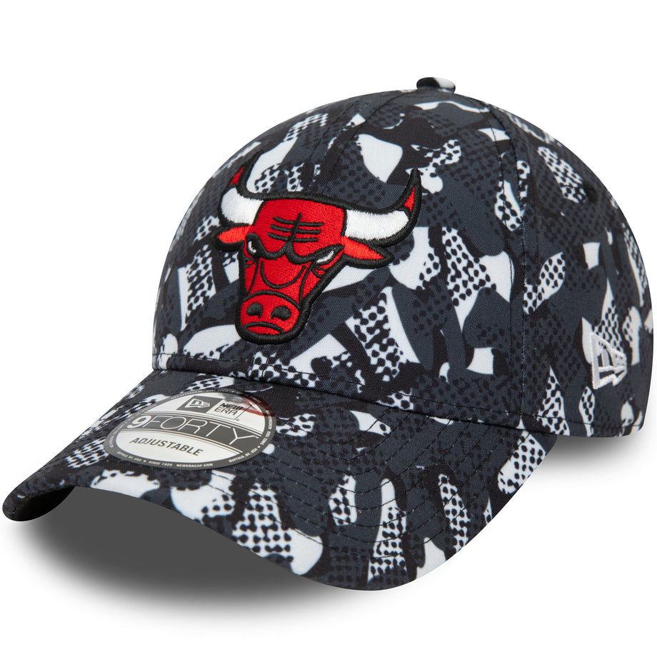 New Era Mens Chicago Bulls Seasonal Print 9FORTY Baseball Cap Blue
