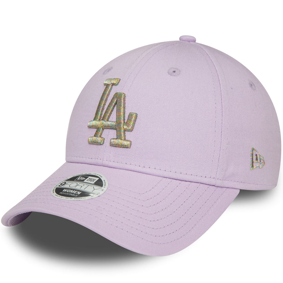 New Era Womens LA Dodgers Metallic Logo 9FORTY Baseball Cap Purple Avenue 85