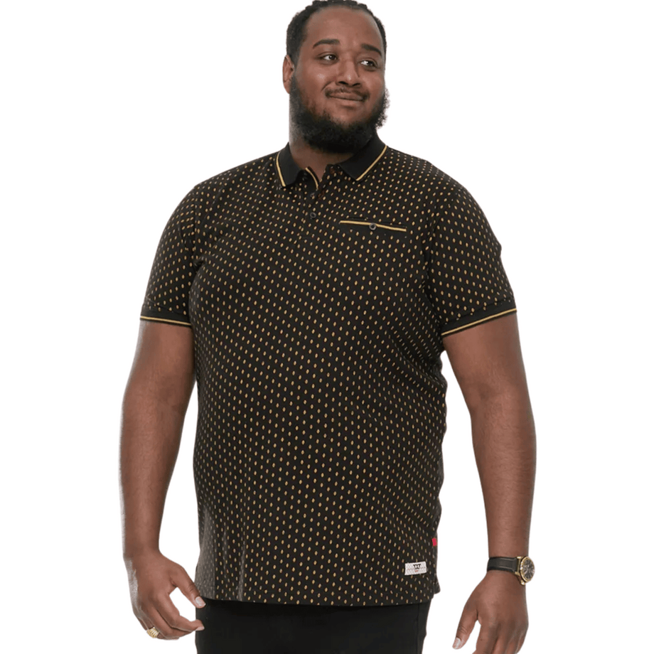 D555 Mens Raul Big Tall Short Sleeve All Over Print Polo Shirt Avenue 85