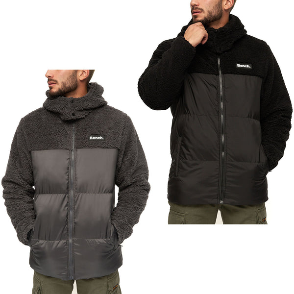 Bench Mens Detta Padded Contrast Sherpa Hooded Jacket – Avenue 85