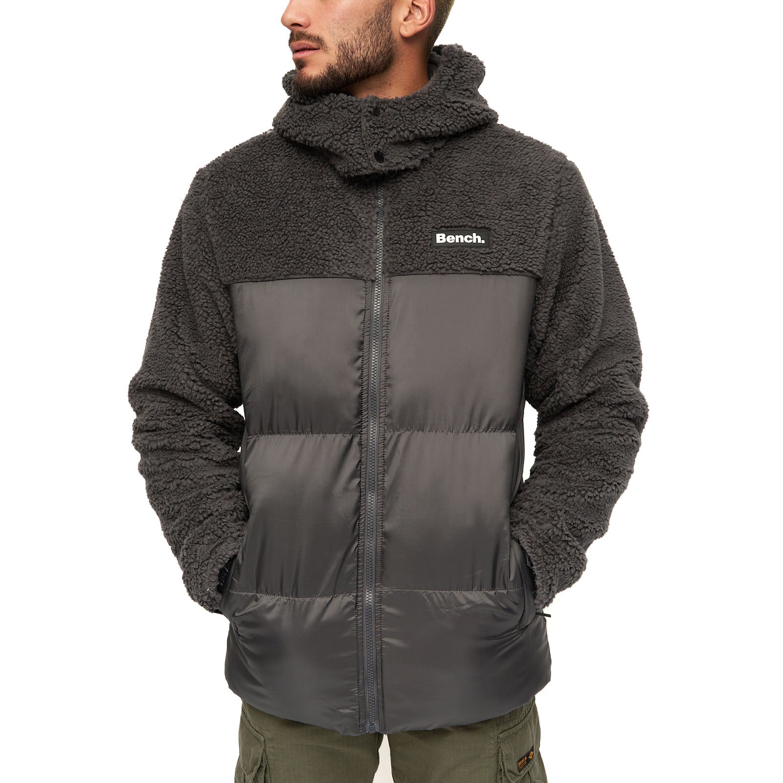 Bench Mens Detta Padded Contrast Sherpa Hooded Jacket – Avenue 85