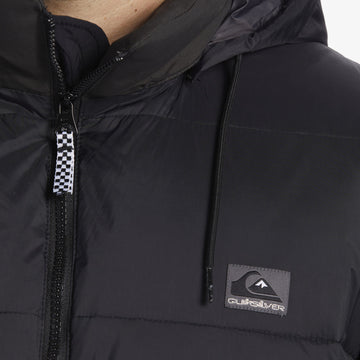 Quiksilver Mens Wolfs Shoulder Hooded Padded Jacket Black