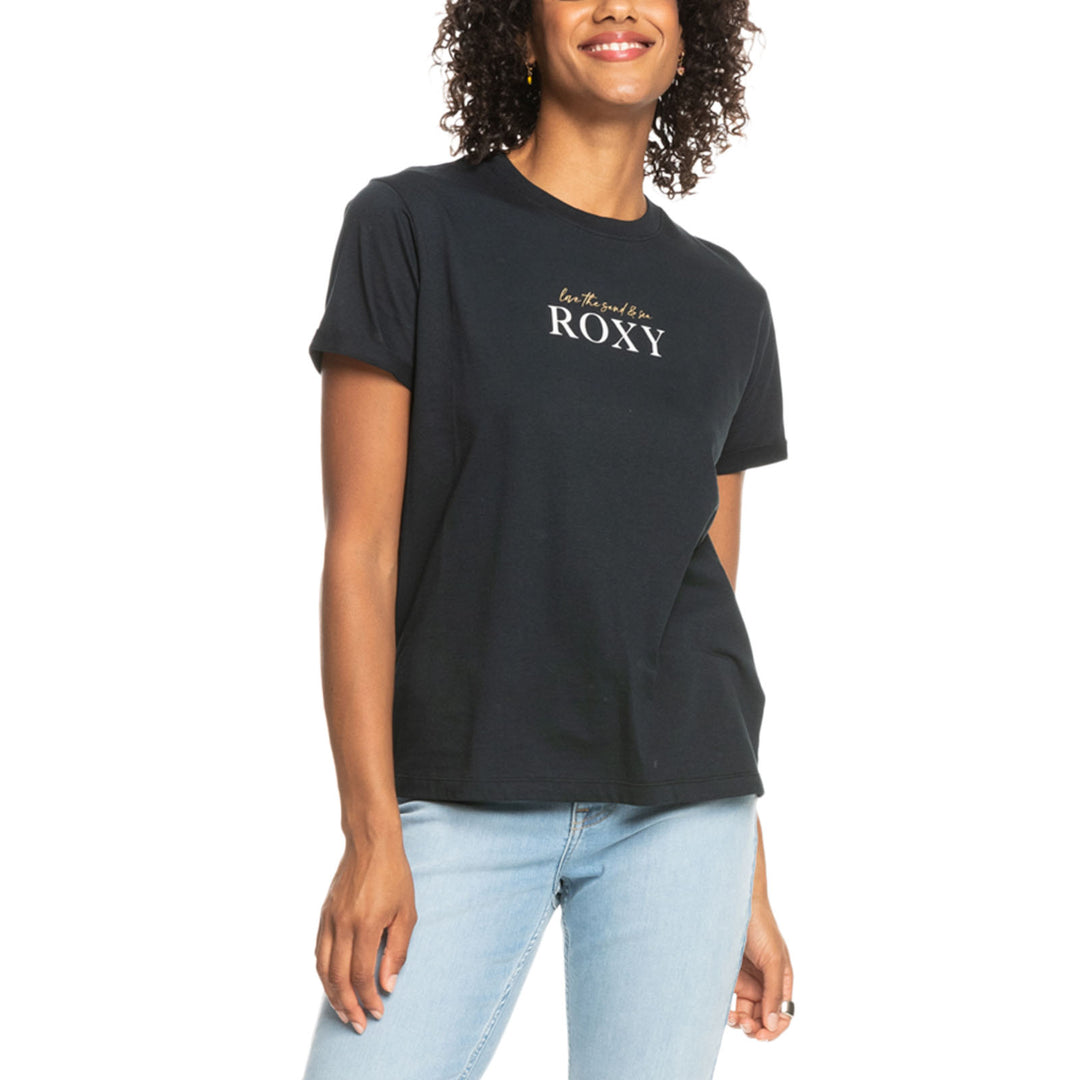 Roxy Womens Noon Ocean Sleeve Avenue Short Crew T-Shirt – 85 Neck