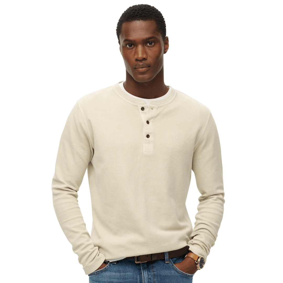 Superdry Mens Waffle Henley Long Sleeve T-Shirt – Avenue 85