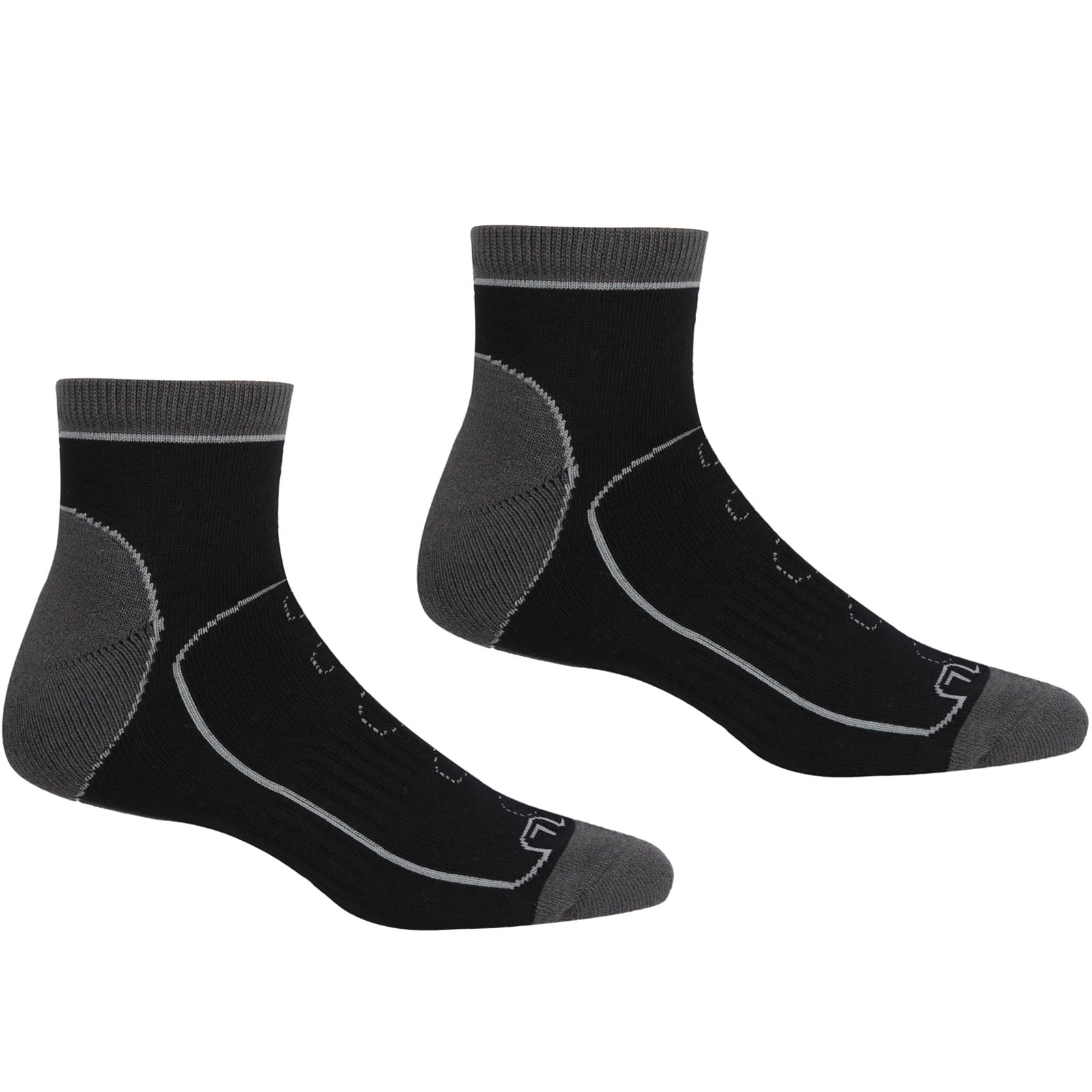 Regatta Mens Samaris Two Pack Quickdrying Walking Socks Black