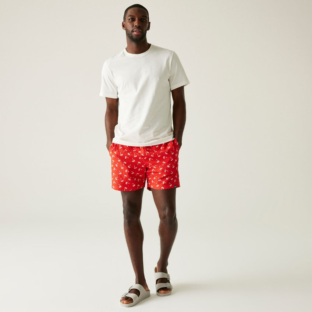 Poppy Red Palm Seersucker Co-ord