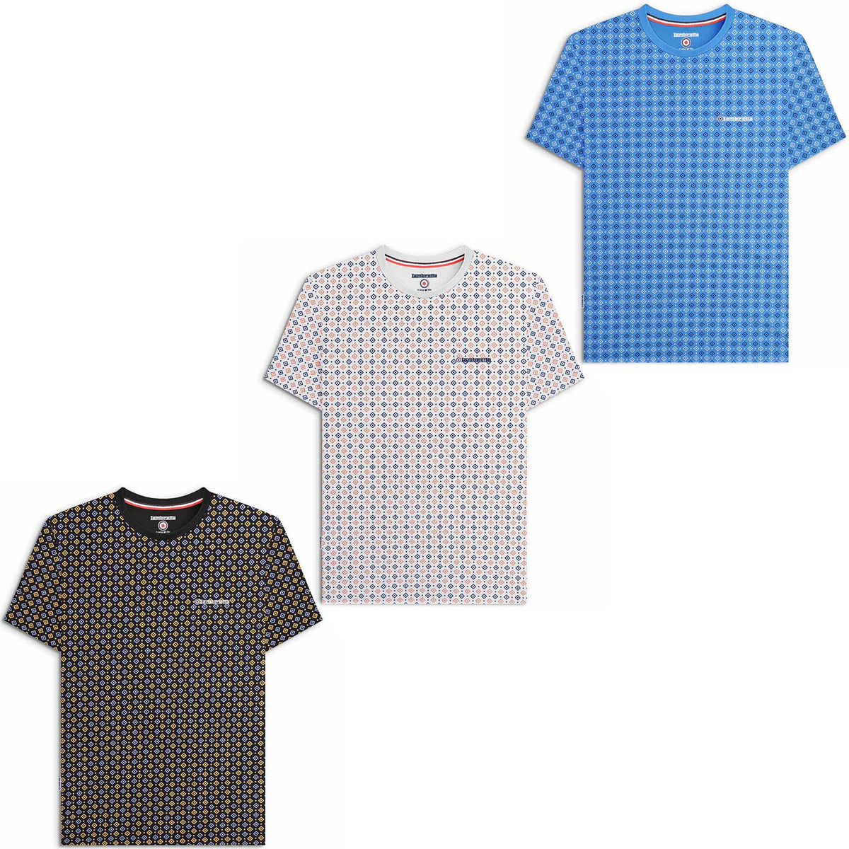 Lambretta Geo Men's T-Shirt - 100% Cotton, Bold Target Graphic, Regular Fit