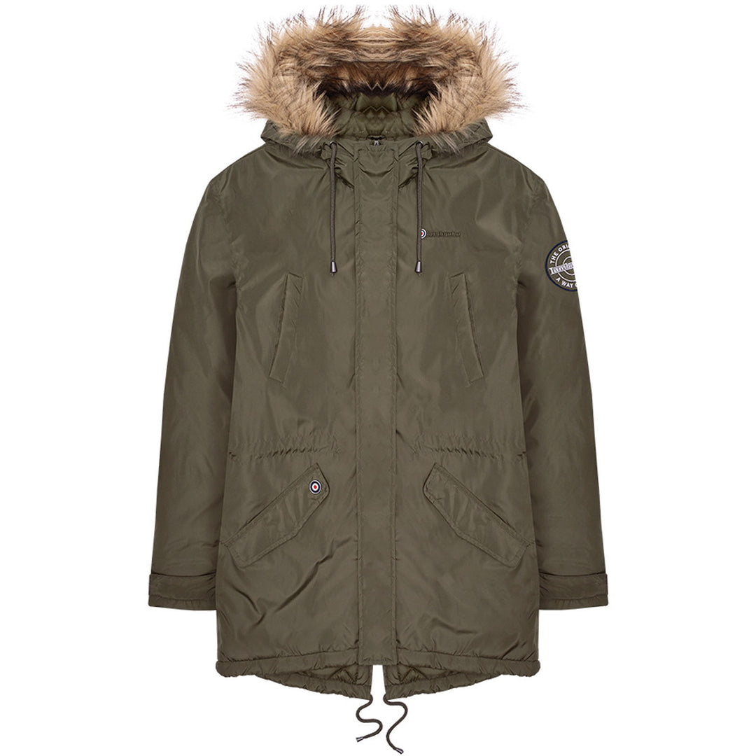 Lambretta Mens Utility Faux Fur Parka Jacket Khaki – Avenue 85