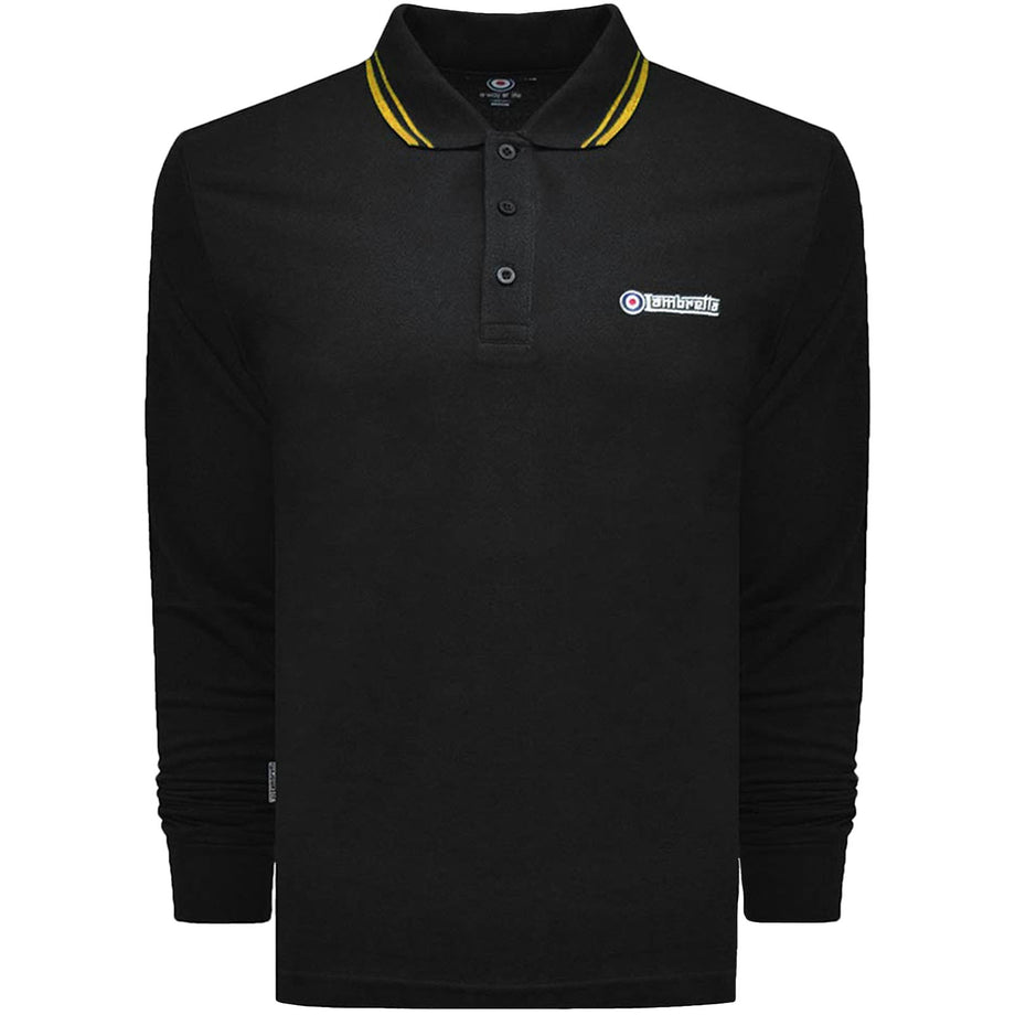 Lambretta Mens Big Tall King Size Twin Tipped Long Sleeve Polo