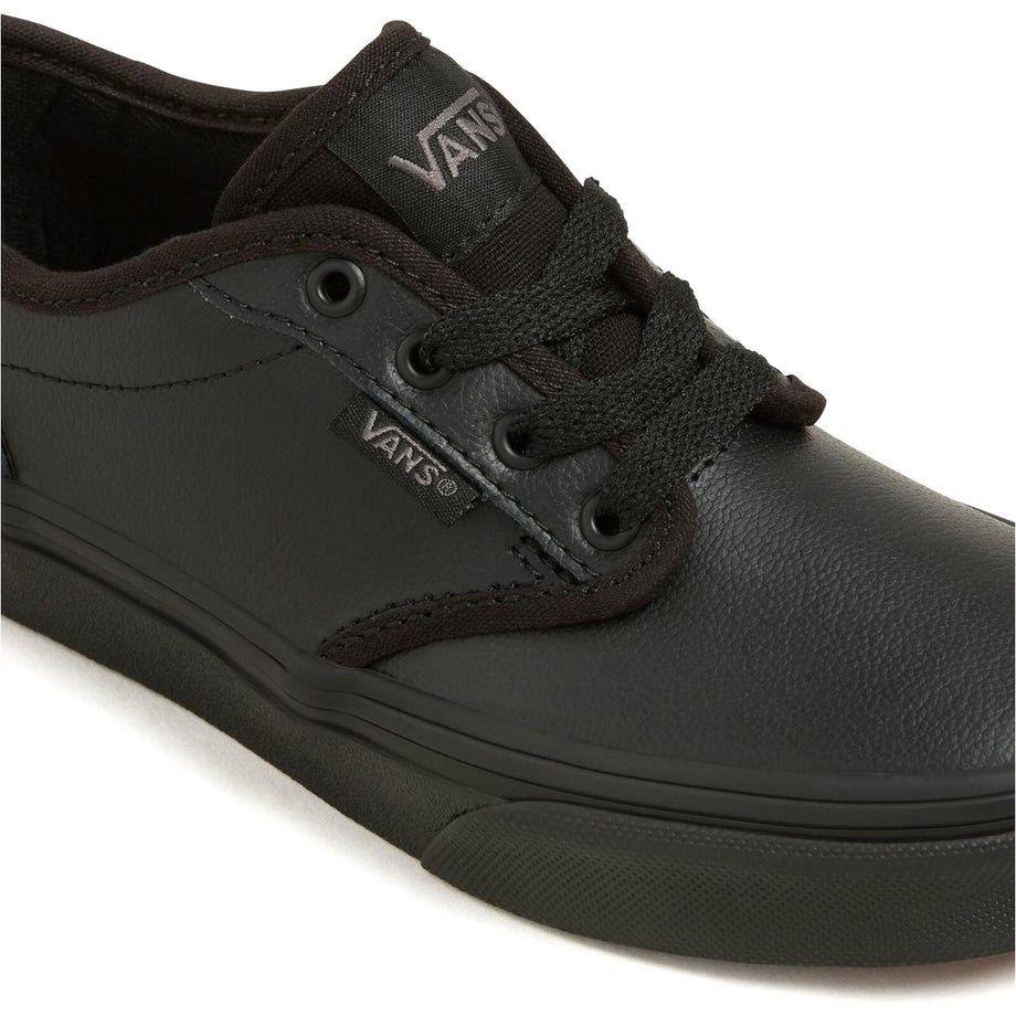 Black leather vans atwood hotsell