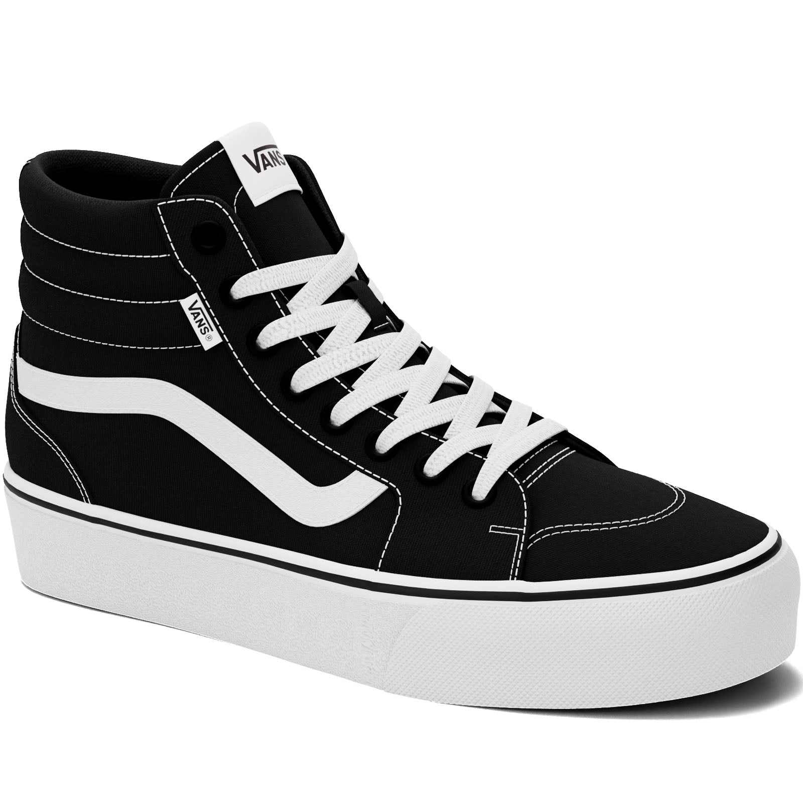 Vans Womens Filmore HI High Top Canvas Trainers Black/White
