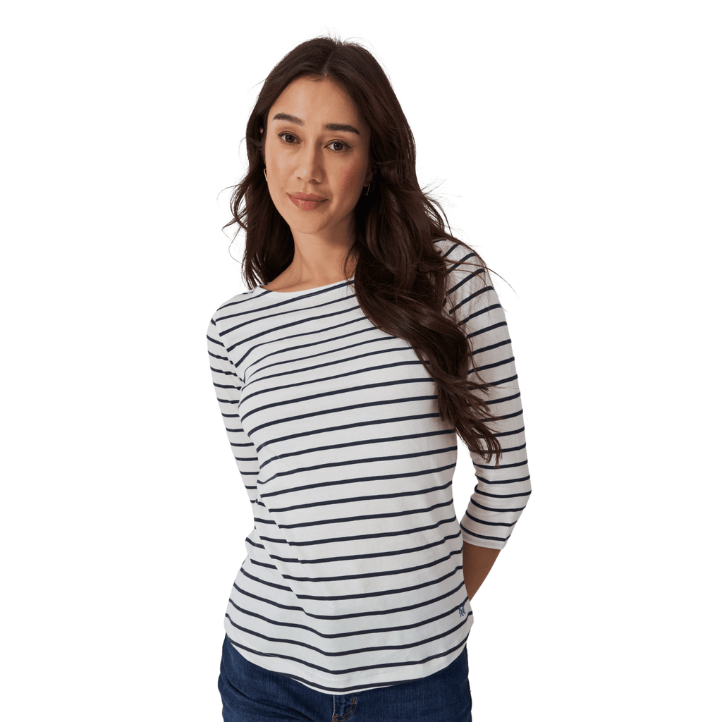 White / Navy Stripe