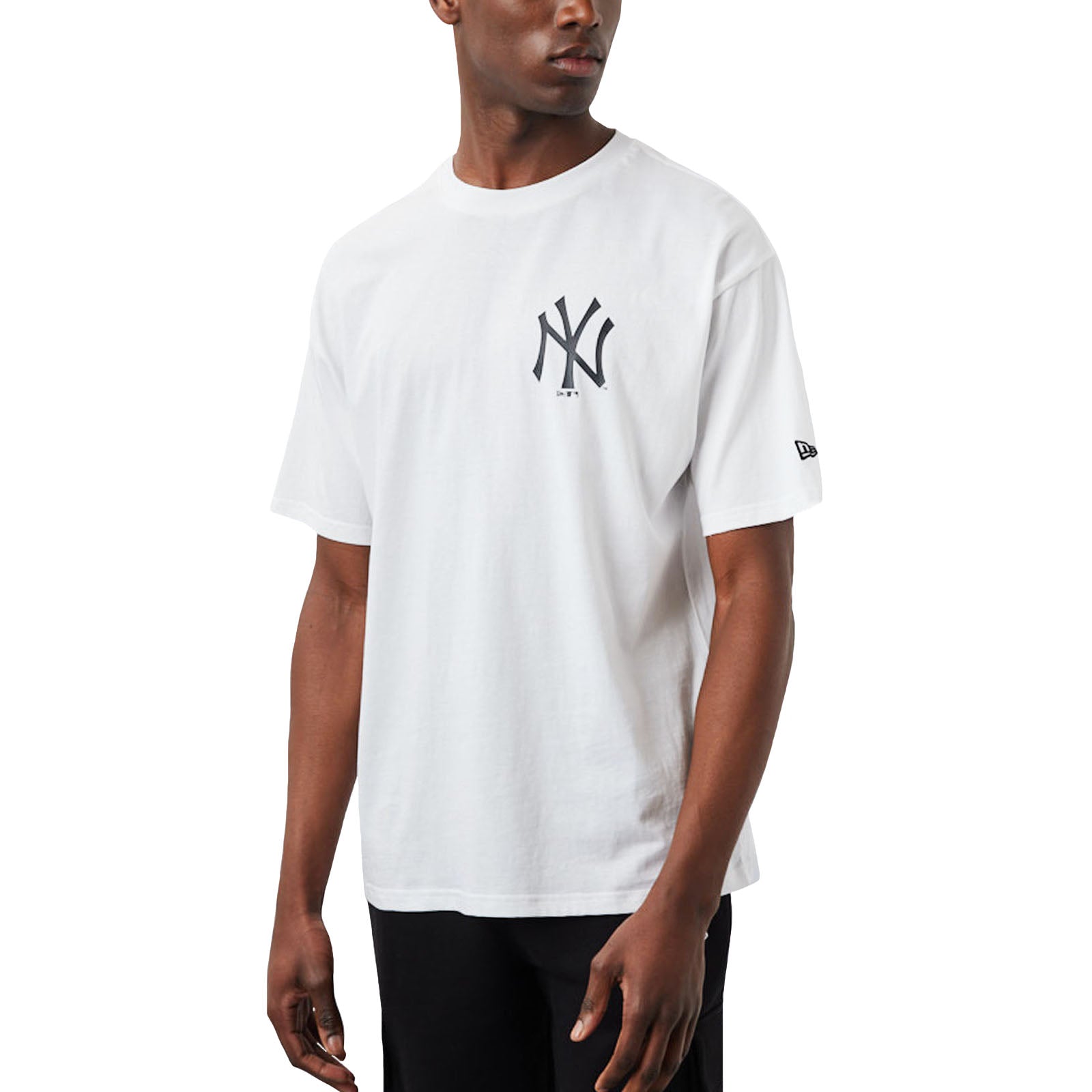 New Era Mens New York Yankees Big Logo Oversized T-Shirt - White