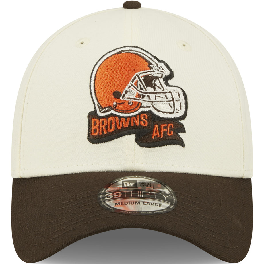 New Era Cleveland Browns NFL 39THIRTY Sideline 2022 Baseball Cap Whi Avenue 85