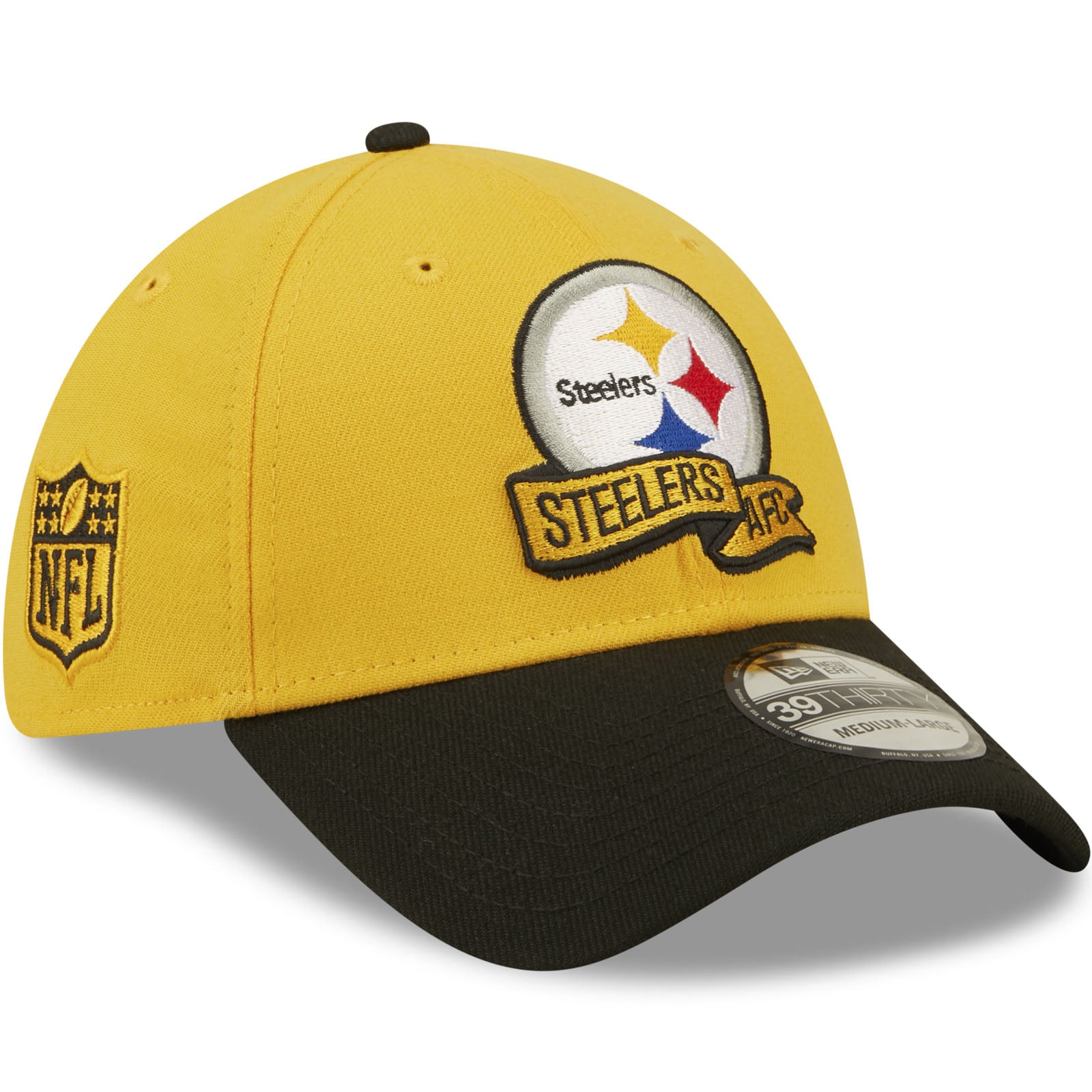 Pittsburgh Steelers New Era Gold/Black 2023 Sideline 59FIFTY Fitted Ha