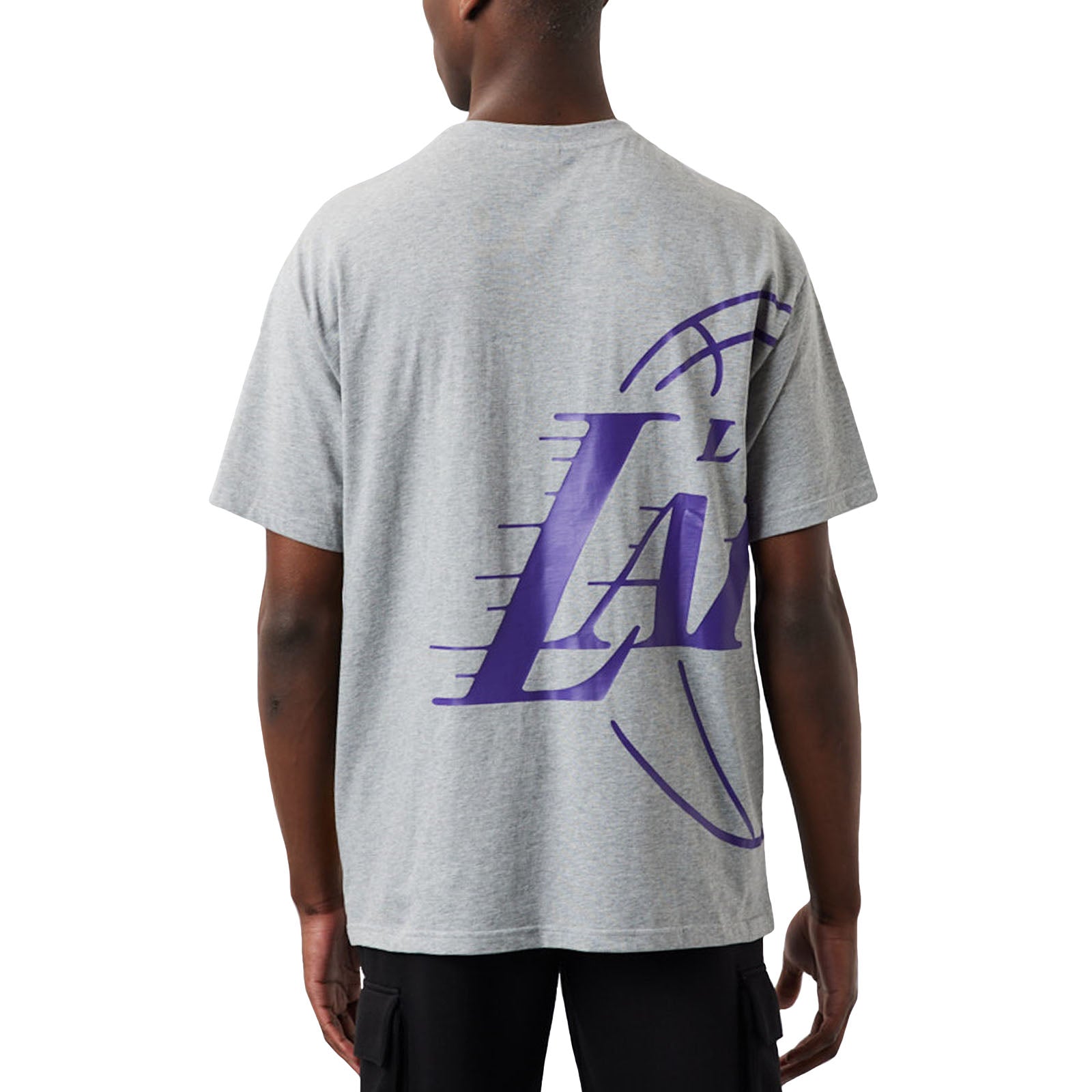Official New Era NBA Championship LA Lakers Medium Grey Over Sized Tee  B9219_531 B9219_531