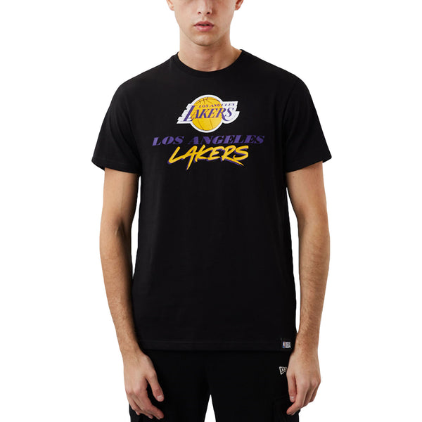 New Era NBA SCRIPT TEE LOS ANGELES LAKERS - Club wear - black 