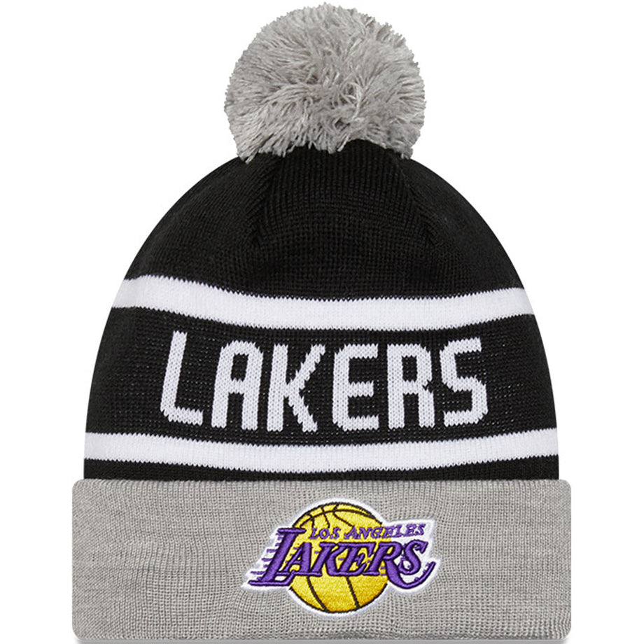 New Era Kids LA Lakers NBA Sideline Cuffed Bobble Hat Grey Avenue 85