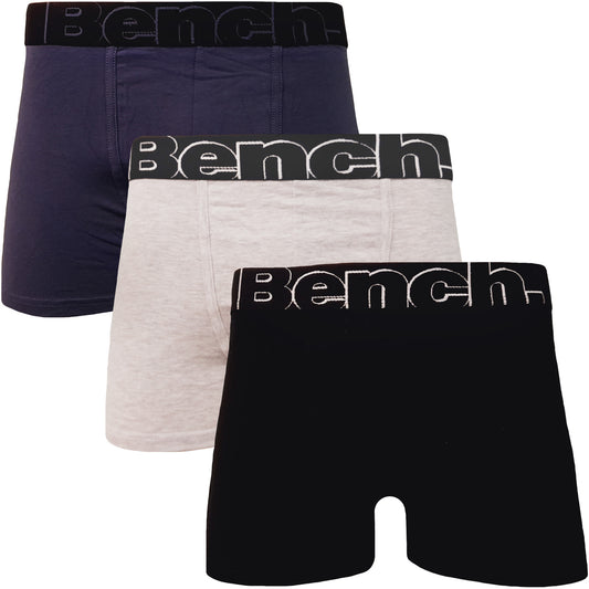 Bench Mens Rosen 3 Pack Elasticated Underwear Boxers Boxer Shorts - Blue  Multi