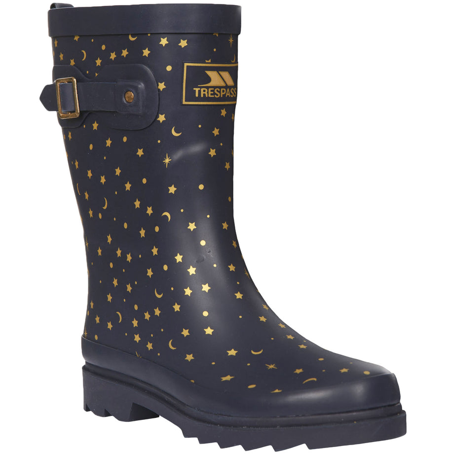 Trespass Womens Celeste Printed Wellington Boots Midnight