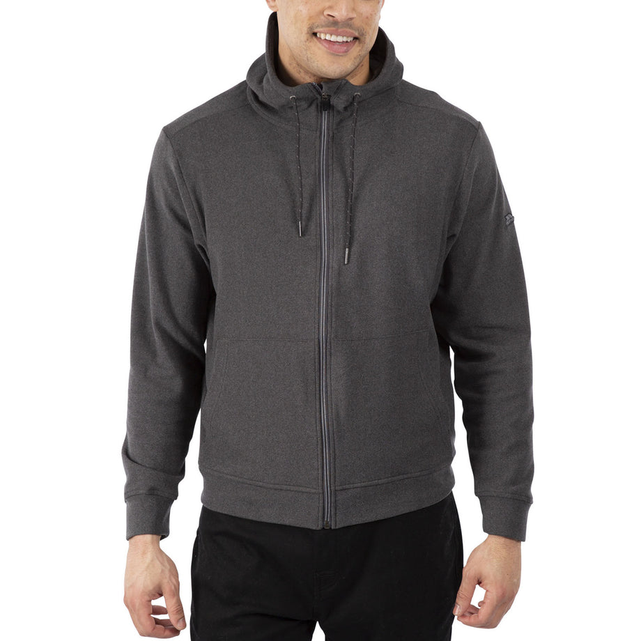 Trespass Mens Hackforth Full Zip Fleece Hooded Jacket Dark Grey Avenue 85