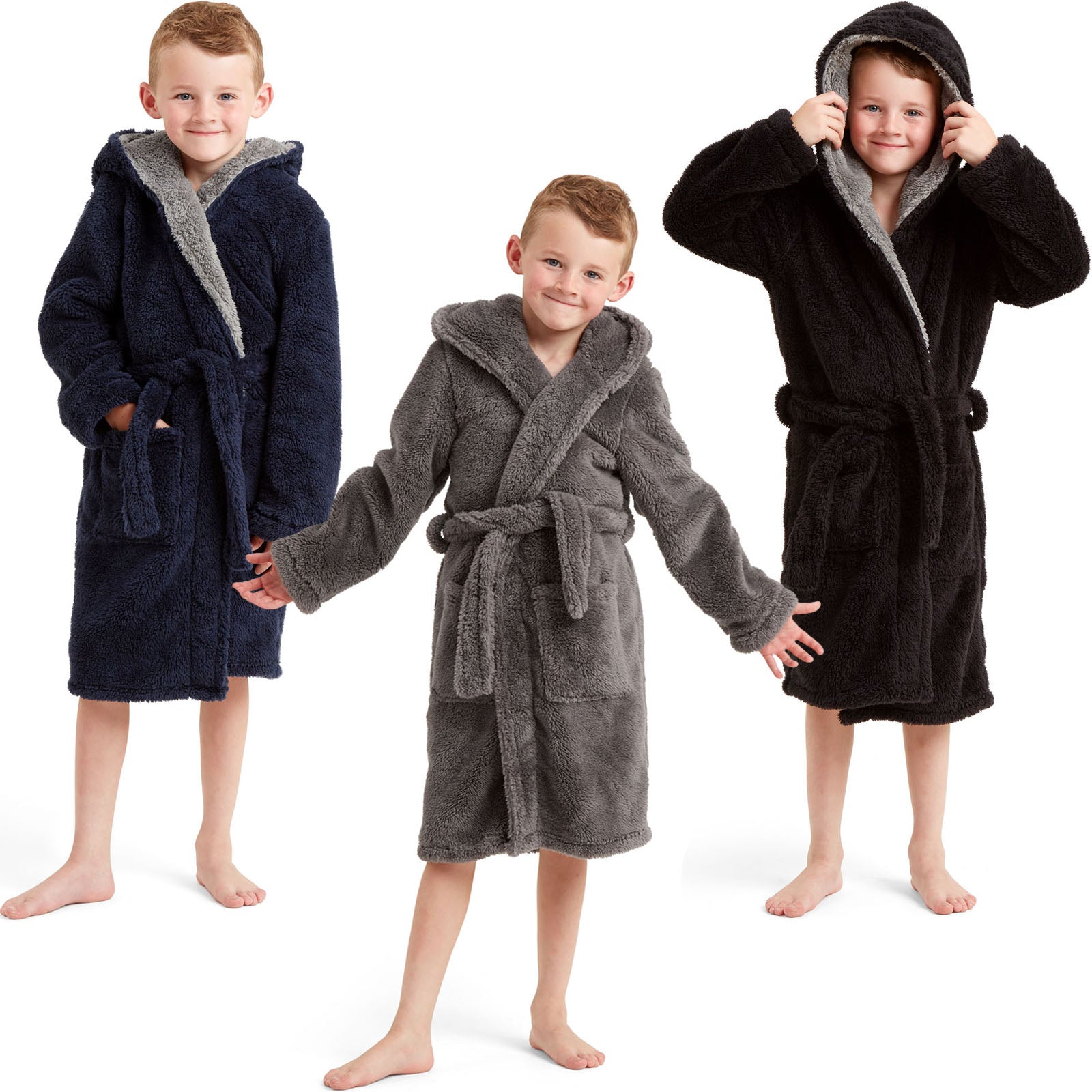 Fleece London Hooded Dressing Gown (1-8 Yrs) | M&S Collection | M&S