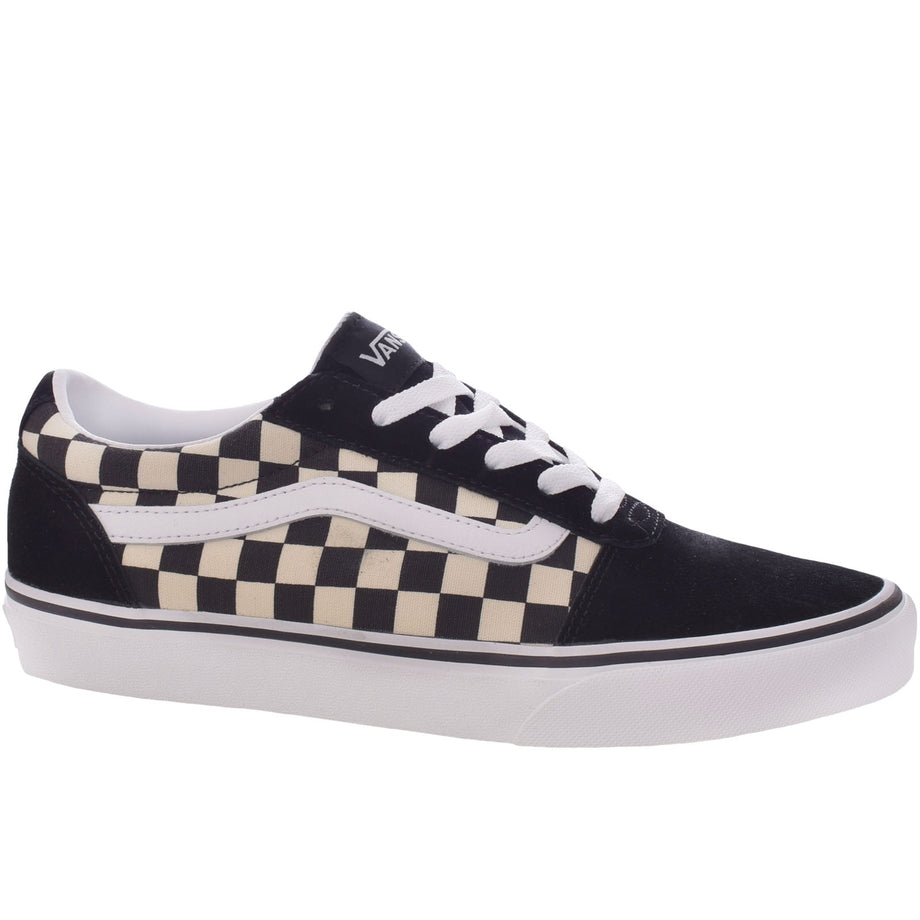 Vans Womens Ward Low Rise Satin Tonal Trainers Black Check