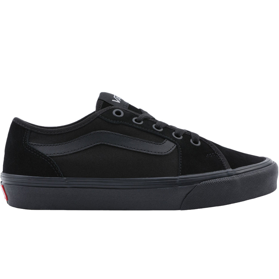 All black low store top vans