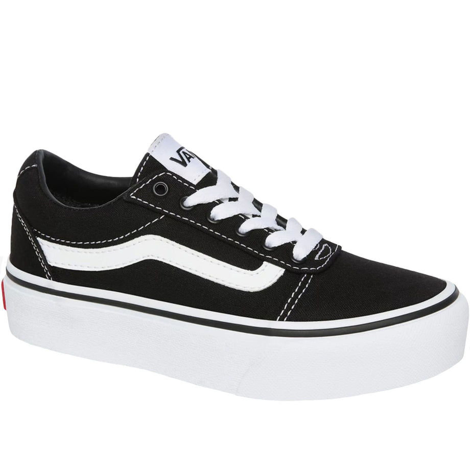Vans Kids Ward Platform Chunky Canvas Trainers Black Avenue 85